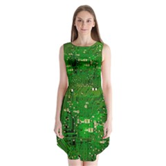 Circuit Board Sleeveless Chiffon Dress  