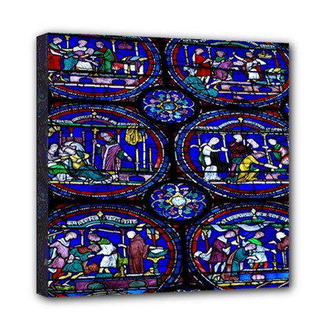 Church Window Canterbury Mini Canvas 8  X 8  by Nexatart