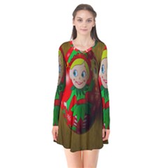 Christmas Wreath Ball Decoration Flare Dress by Nexatart