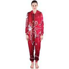 City Nicholas Reindeer View Hooded Jumpsuit (ladies)  by Nexatart