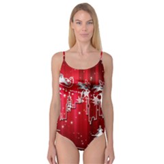 City Nicholas Reindeer View Camisole Leotard  by Nexatart