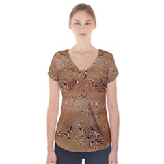 Circuit Board Pattern Short Sleeve Front Detail Top by Nexatart