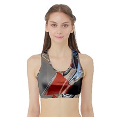 Classic Car Design Vintage Restored Sports Bra With Border