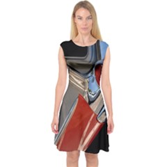 Classic Car Design Vintage Restored Capsleeve Midi Dress by Nexatart