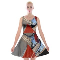 Classic Car Design Vintage Restored Velvet Skater Dress by Nexatart