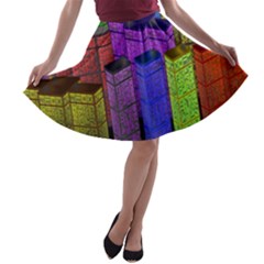 City Metropolis Sea Of Light A-line Skater Skirt