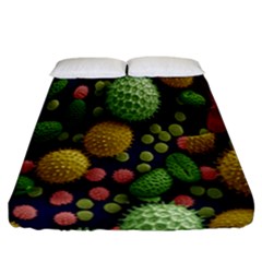 Colorized Pollen Macro View Fitted Sheet (california King Size)