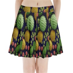 Colorized Pollen Macro View Pleated Mini Skirt