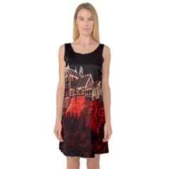 Clifton Mill Christmas Lights Sleeveless Satin Nightdress by Nexatart