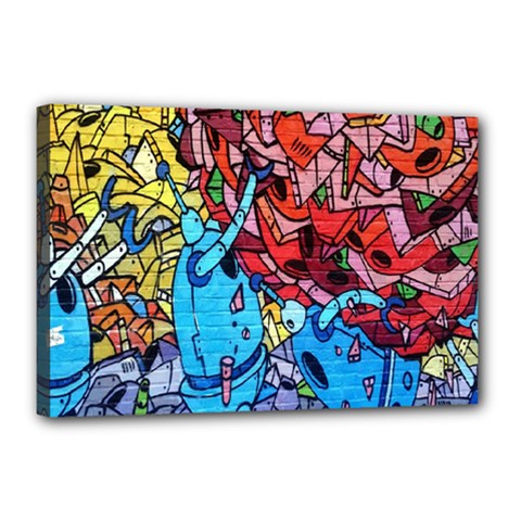 Colorful Graffiti Art Canvas 18  X 12  by Nexatart