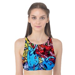 Colorful Graffiti Art Tank Bikini Top by Nexatart