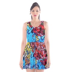 Colorful Graffiti Art Scoop Neck Skater Dress by Nexatart