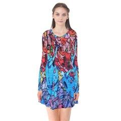 Colorful Graffiti Art Flare Dress