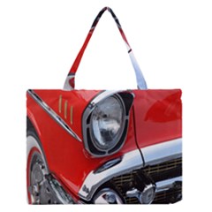 Classic Car Red Automobiles Medium Zipper Tote Bag by Nexatart