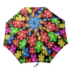 Colourful Snowflake Wallpaper Pattern Folding Umbrellas