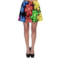 Colourful Snowflake Wallpaper Pattern Skater Skirt by Nexatart