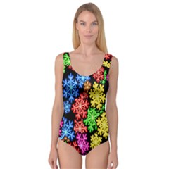 Colourful Snowflake Wallpaper Pattern Princess Tank Leotard 