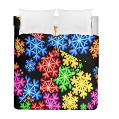 Colourful Snowflake Wallpaper Pattern Duvet Cover Double Side (full/ Double Size)