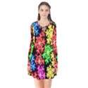 Colourful Snowflake Wallpaper Pattern Flare Dress View1