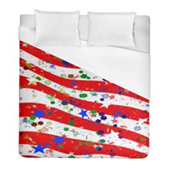 Confetti Star Parade Usa Lines Duvet Cover (full/ Double Size) by Nexatart