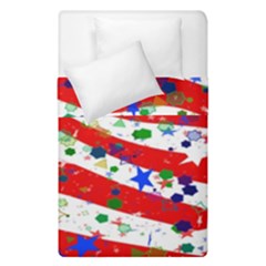 Confetti Star Parade Usa Lines Duvet Cover Double Side (single Size) by Nexatart