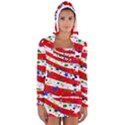 Confetti Star Parade Usa Lines Women s Long Sleeve Hooded T-shirt View1