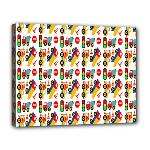 Construction Pattern Background Canvas 14  X 11  by Nexatart