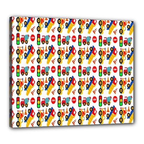 Construction Pattern Background Canvas 24  X 20 