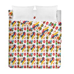 Construction Pattern Background Duvet Cover Double Side (full/ Double Size)