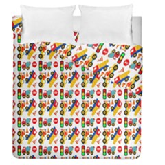 Construction Pattern Background Duvet Cover Double Side (queen Size)