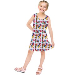 Construction Pattern Background Kids  Tunic Dress