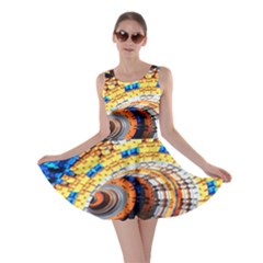 Complex Fractal Chaos Grid Clock Skater Dress by Nexatart