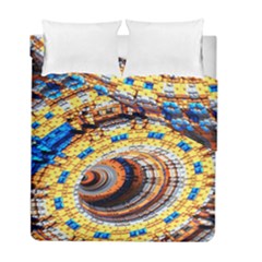 Complex Fractal Chaos Grid Clock Duvet Cover Double Side (full/ Double Size)