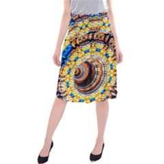 Complex Fractal Chaos Grid Clock Midi Beach Skirt by Nexatart