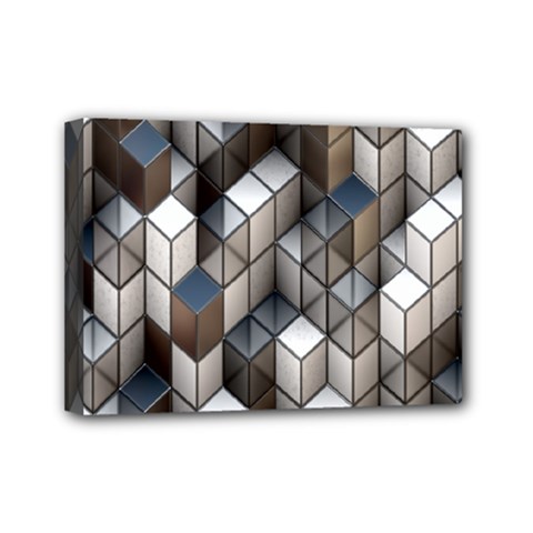 Cube Design Background Modern Mini Canvas 7  X 5 