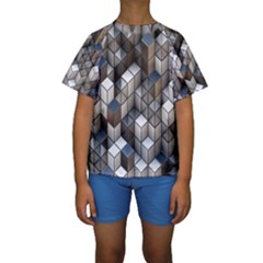 Cube Design Background Modern Kids  Short Sleeve Swimwear