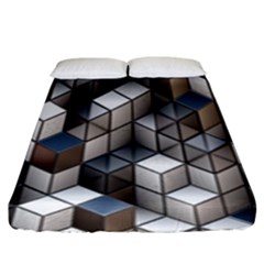 Cube Design Background Modern Fitted Sheet (king Size)