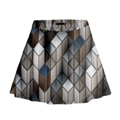 Cube Design Background Modern Mini Flare Skirt by Nexatart