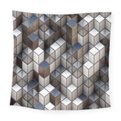 Cube Design Background Modern Square Tapestry (large) by Nexatart