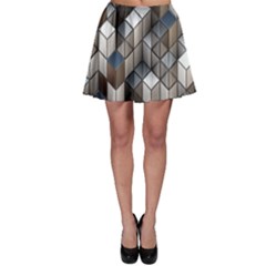 Cube Design Background Modern Skater Skirt by Nexatart