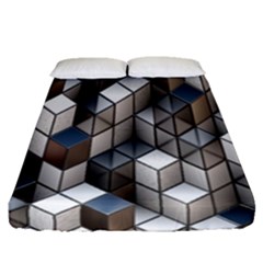 Cube Design Background Modern Fitted Sheet (queen Size)