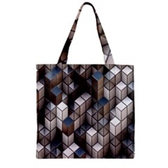 Cube Design Background Modern Zipper Grocery Tote Bag