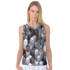 Cube Design Background Modern Women s Basketball Tank Top