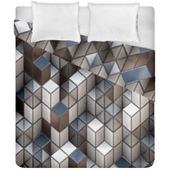 Cube Design Background Modern Duvet Cover Double Side (california King Size)