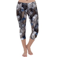 Cube Design Background Modern Capri Yoga Leggings by Nexatart