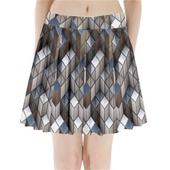 Cube Design Background Modern Pleated Mini Skirt