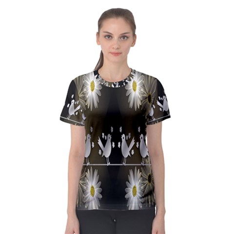 Daisy Bird  Women s Sport Mesh Tee by Nexatart