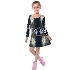 Daisy Bird  Kids  Long Sleeve Velvet Dress