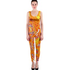 Crazy Patterns In Yellow Onepiece Catsuit by Nexatart