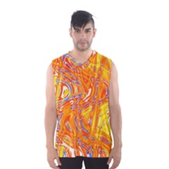 Crazy Patterns In Yellow Men s Basketball Tank Top